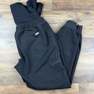 FIGS Women M  Zamora Maternity Scrub Jogger Pants W22SW2006 Black Inseam 27"